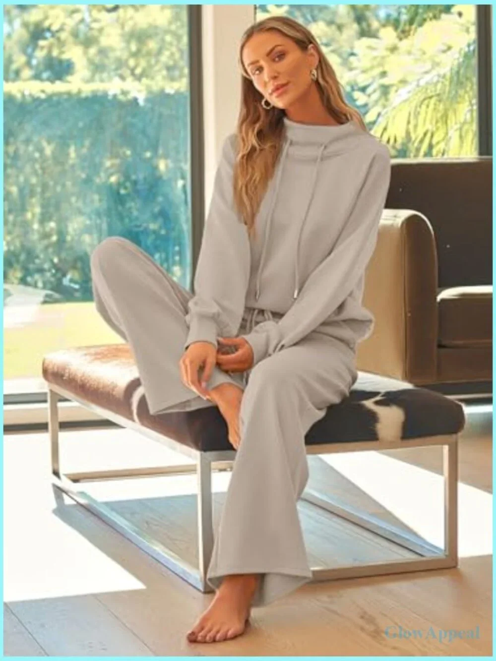 2-Piece Sweatsuit Lounge Set Tracksuit Heavyweight Cozy Fleece - Picture 2 of 7